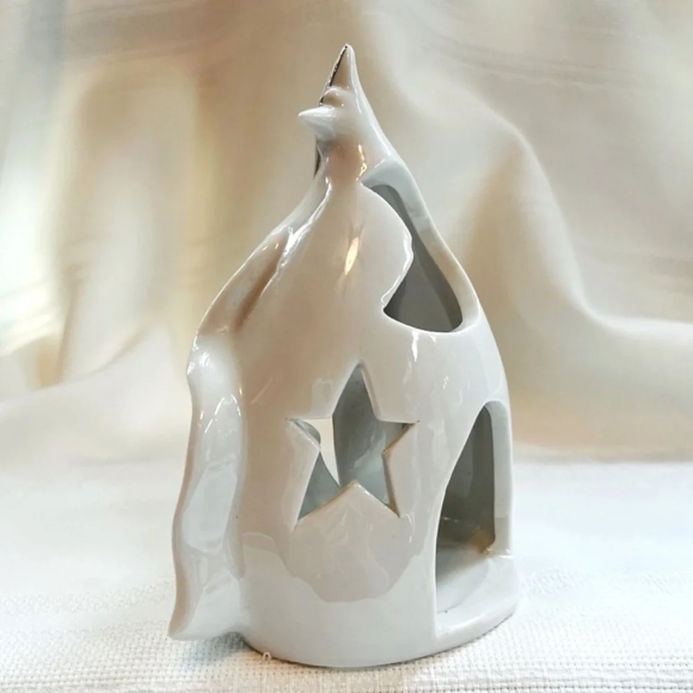 Nativity Tea Candle‎ Votive Holder EUC
